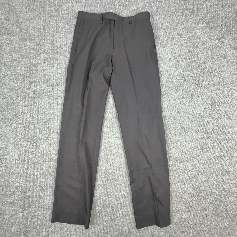 Claiborne Dress Pants Mens 30x32 Black Flat Front Microfiber Classic Fit Office